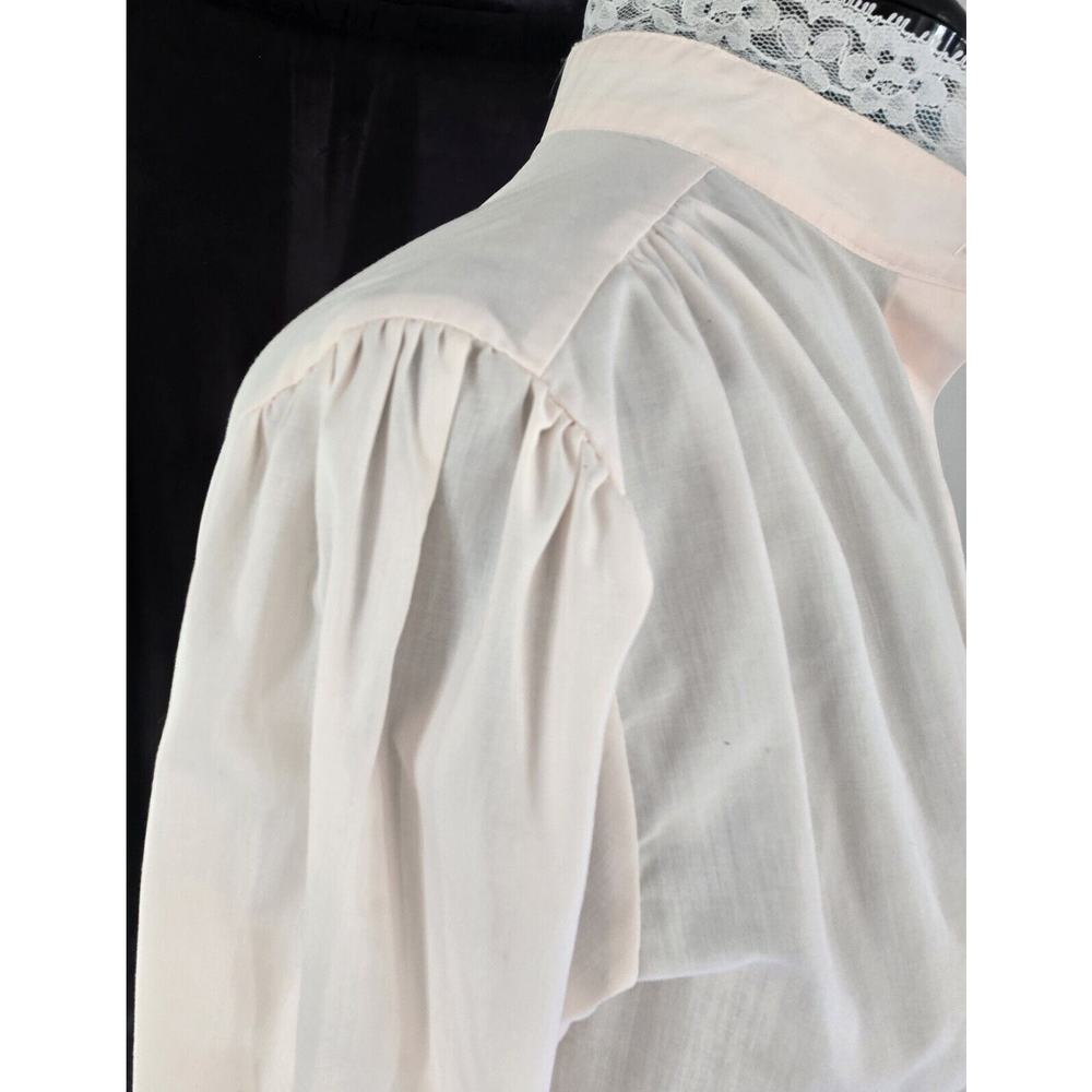 Vintage‎ 80s Womens Honors Lg Pink Lace Collar Button Up Blouse Romantic Cottage - Picture 2 of 16